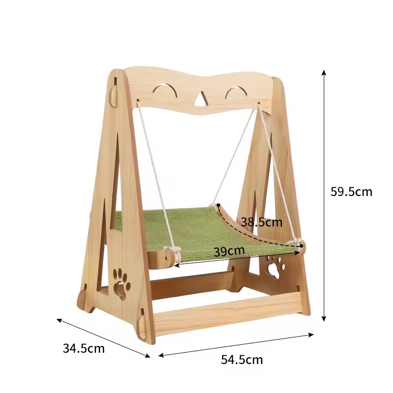 High Quality Cat Furniture Four Seasons Universal Wooden Pet Swing Cat Hanging Nest Hammock Bed