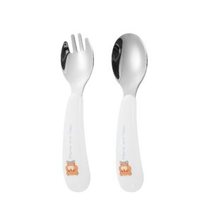 Two-Piece Stainless Steel Cartoon Children′s Tableware Set with Fork and Spoon