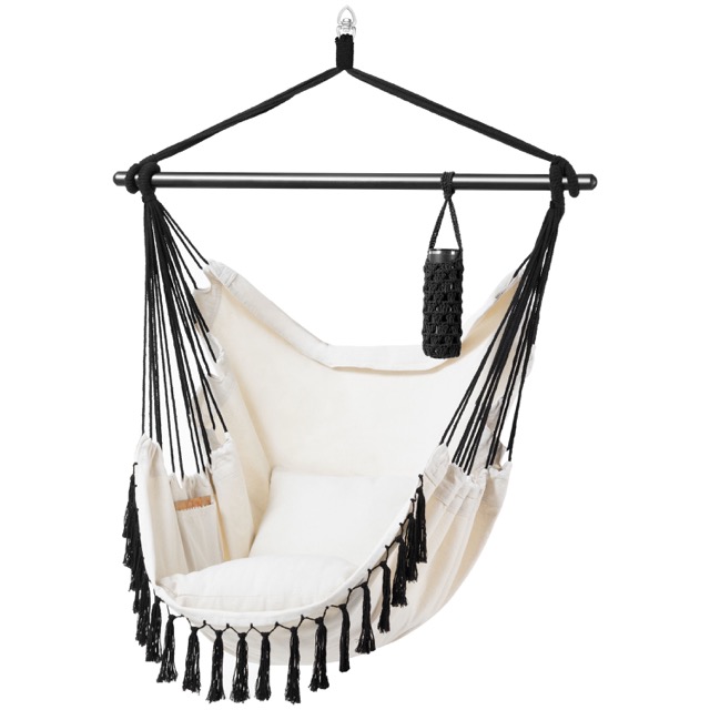 Outdoor Garden swing Hanging chair Multiple Color Patio hammock with Pocket with pillow