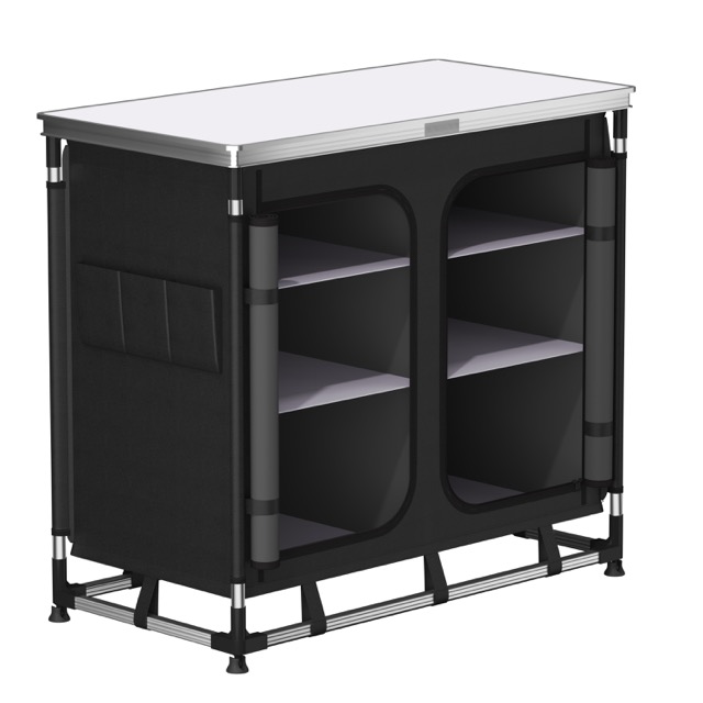 Portable Aluminum Camping Kitchen Table Folding Camping Cupboard Outdoor Kitchen Table Camping Cabinet With Storage Box