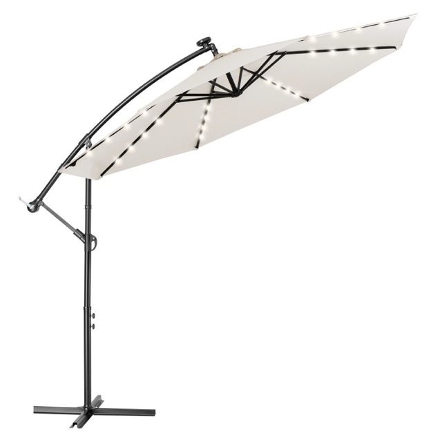 3M Outdoor Garden Round Banana Cantilever Hanging Parasol led Patio Umbrella cafe umbrellas