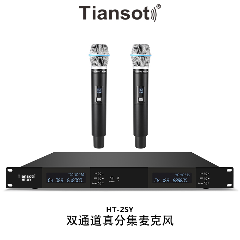 一拖二真分集电容话筒