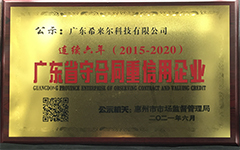 <strong><span style="color:#ff0000;">連續(xù)六年守合同重信用企業(yè)</span></strong>