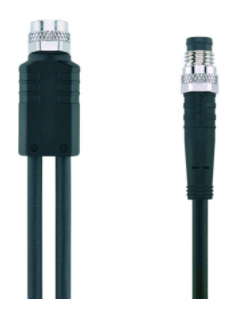 Y型分離器, M8 母頭, 4針腳, 帶 電纜 出線, M12 公頭, 直型, 3針腳