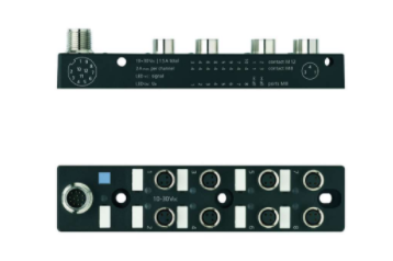 I/O-分线盒, M8, 被动, 8 ports, 3针脚, 顶端 连接, M12 公头, 12针脚