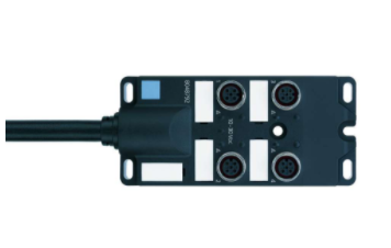 I/O-分線盒, M12, 被動, 4 ports, 3+PE針腳, 固定電纜連接