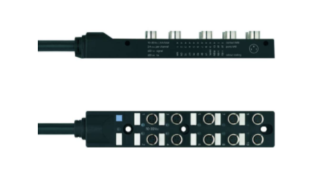 I/O-分線盒, M8, 被動, 10 ports, 3針腳, 固定電纜連接