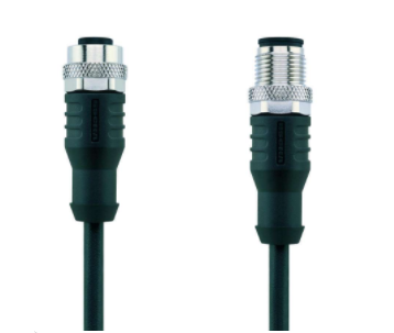 M12 母頭, 直型, M12 公頭, 直型, CANopen/DeviceNet, 5針腳, A-編碼