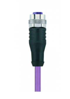 M12 母頭, 直型, Profibus, 4針腳, B-編碼, 屏蔽