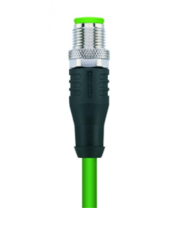 M12 公頭, 直型, 工業(yè)以太網(wǎng), 100 MBit/s, PROFINET，4針腳, D-編碼, 屏蔽