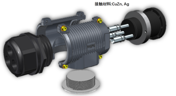 FLK-TSS150-QT 焊接動力接頭 2+PE 圓形公頭