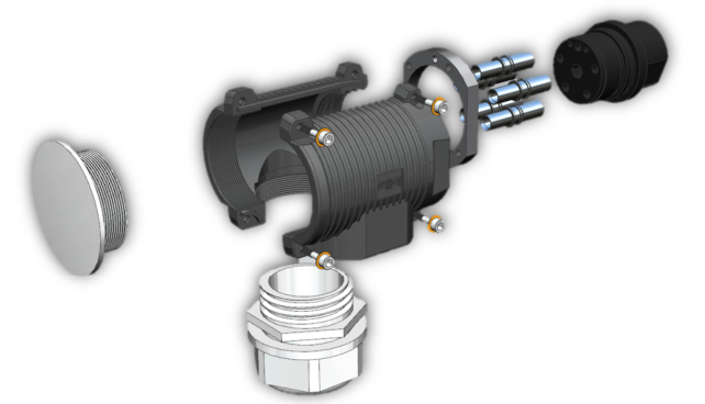 FLK-TSC150-QT 焊接動力接頭 4+PE 圓形母插頭