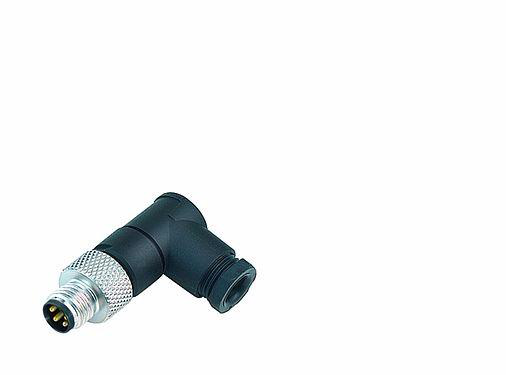 M8彎頭針式電纜連接器 螺釘接線 3芯，4芯