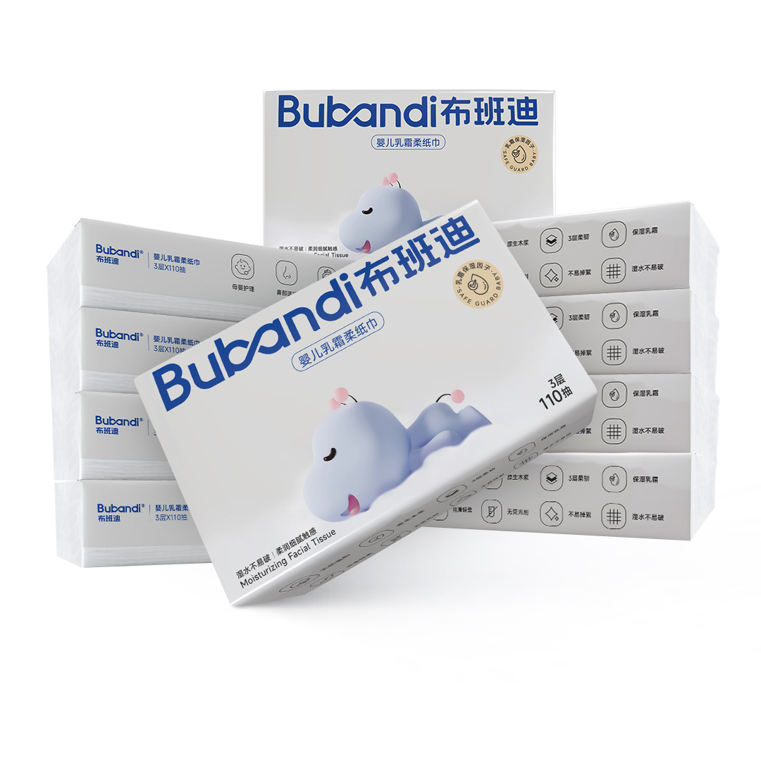 直播二部婴儿乳霜柔纸巾110抽DR-09-10