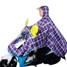 格子加大加厚男女士雨披