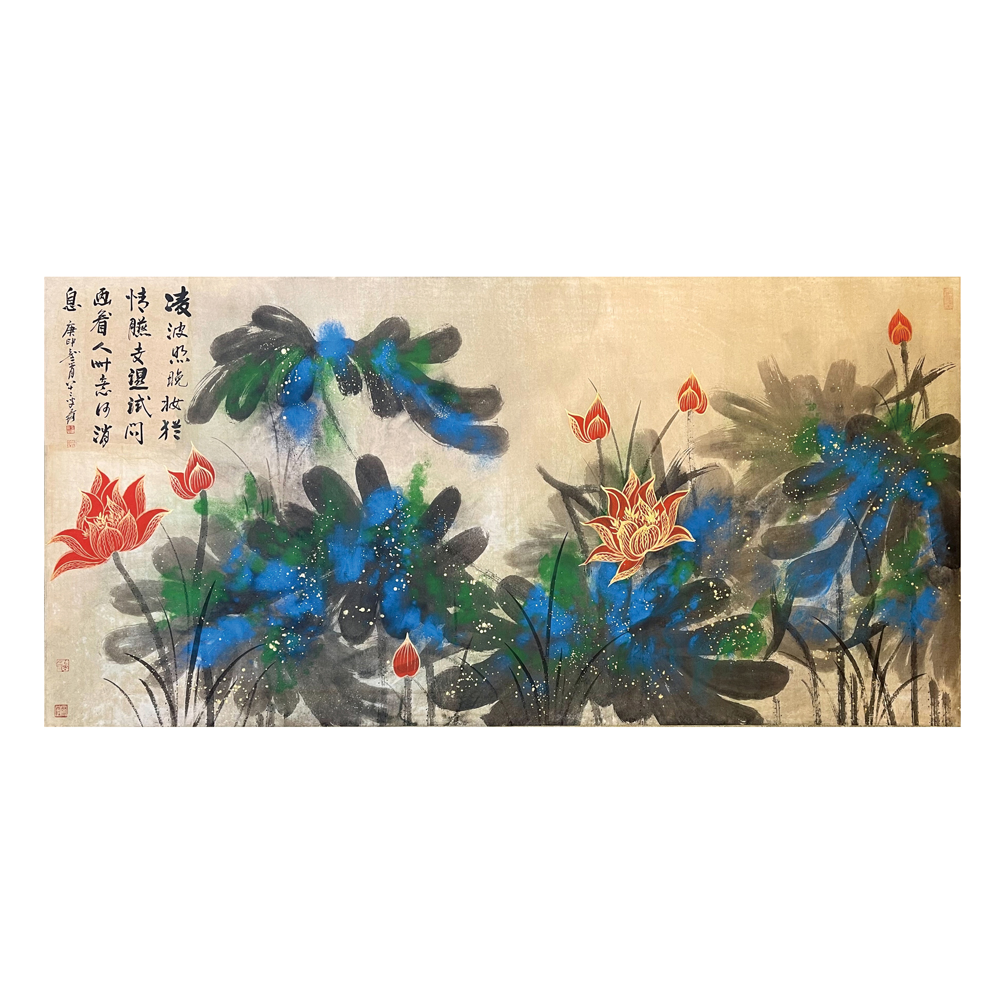 金彩荷花圖