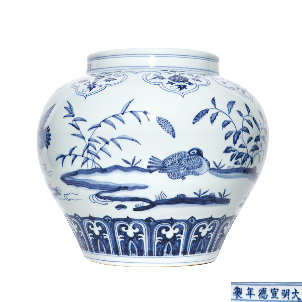 青花蘆雁紋大罐