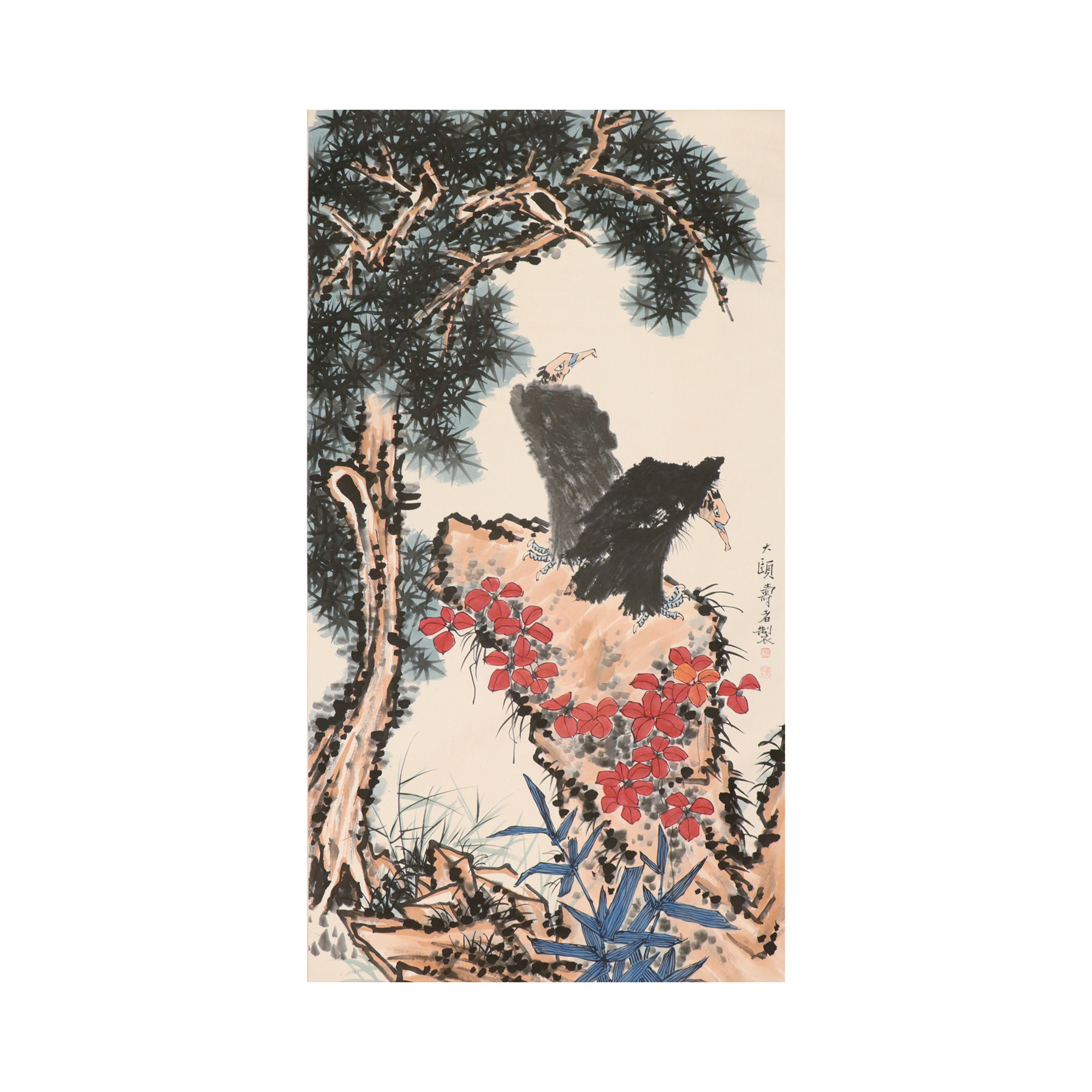 雙禽棲石圖