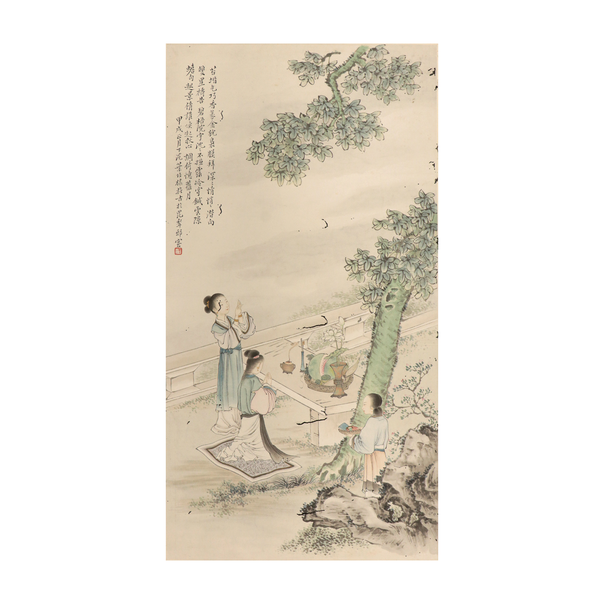 仕女拜月圖