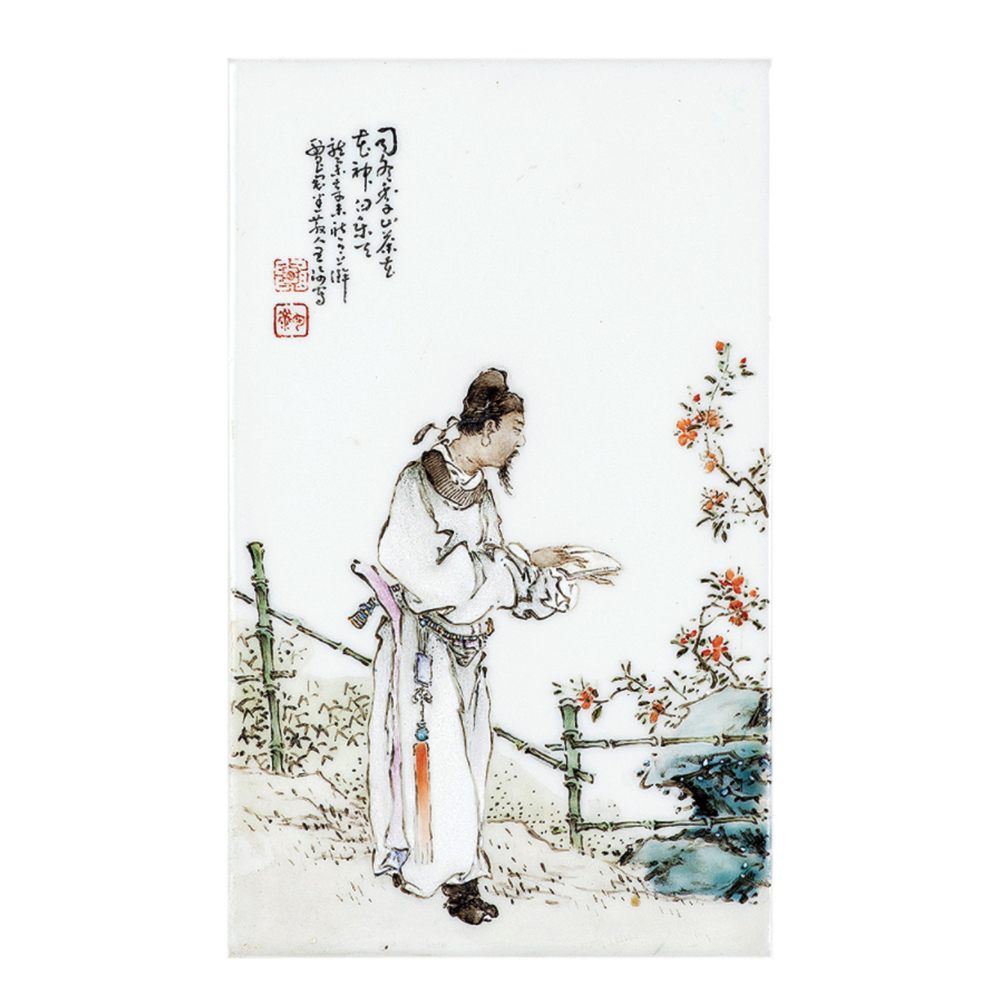 粉彩人物故事瓷板