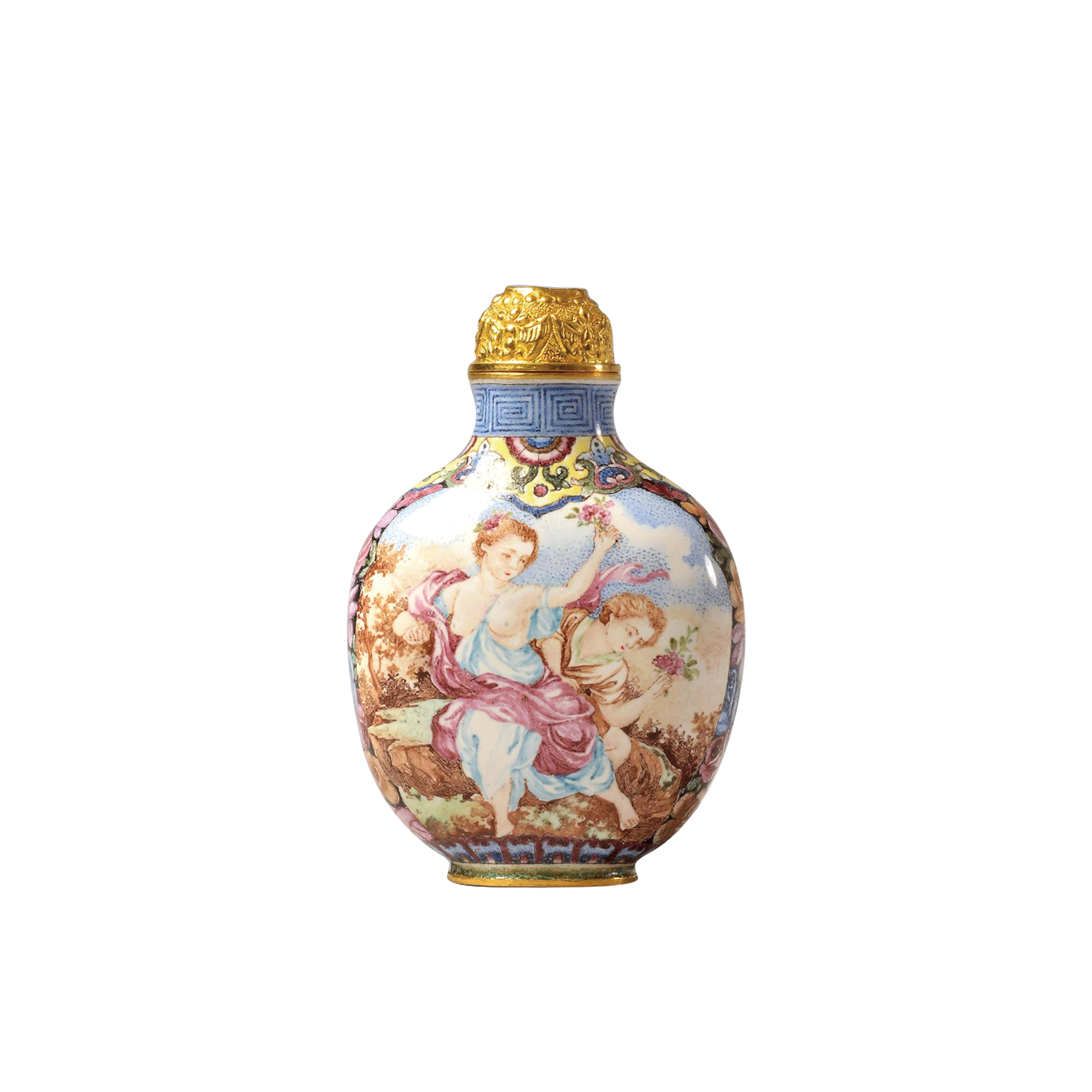 金胎畫琺瑯西洋人物鼻煙壺