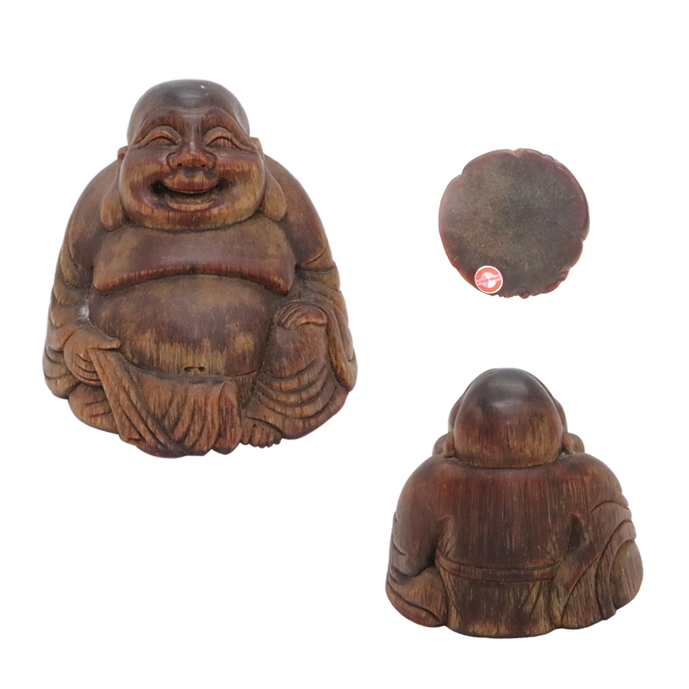 亚洲犀牛角弥勒佛摆件