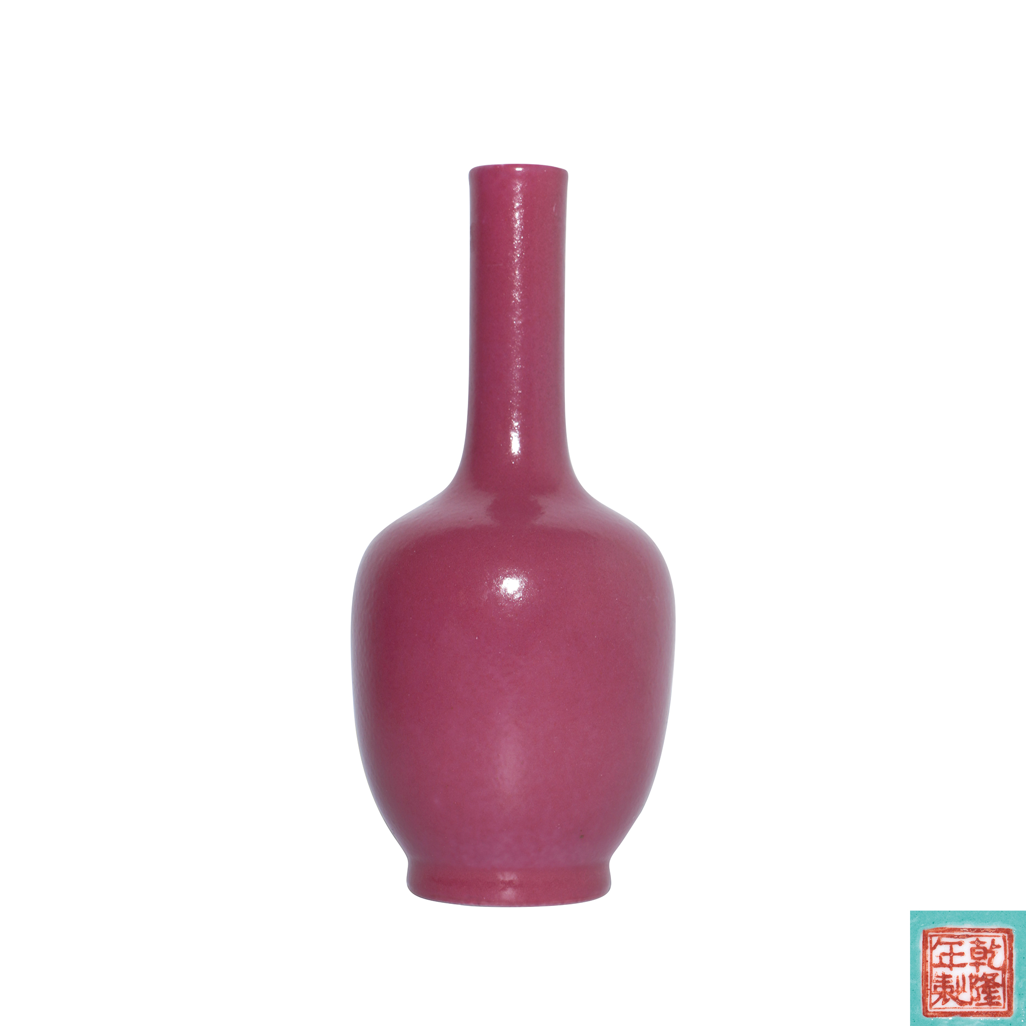 胭脂紅釉膽瓶