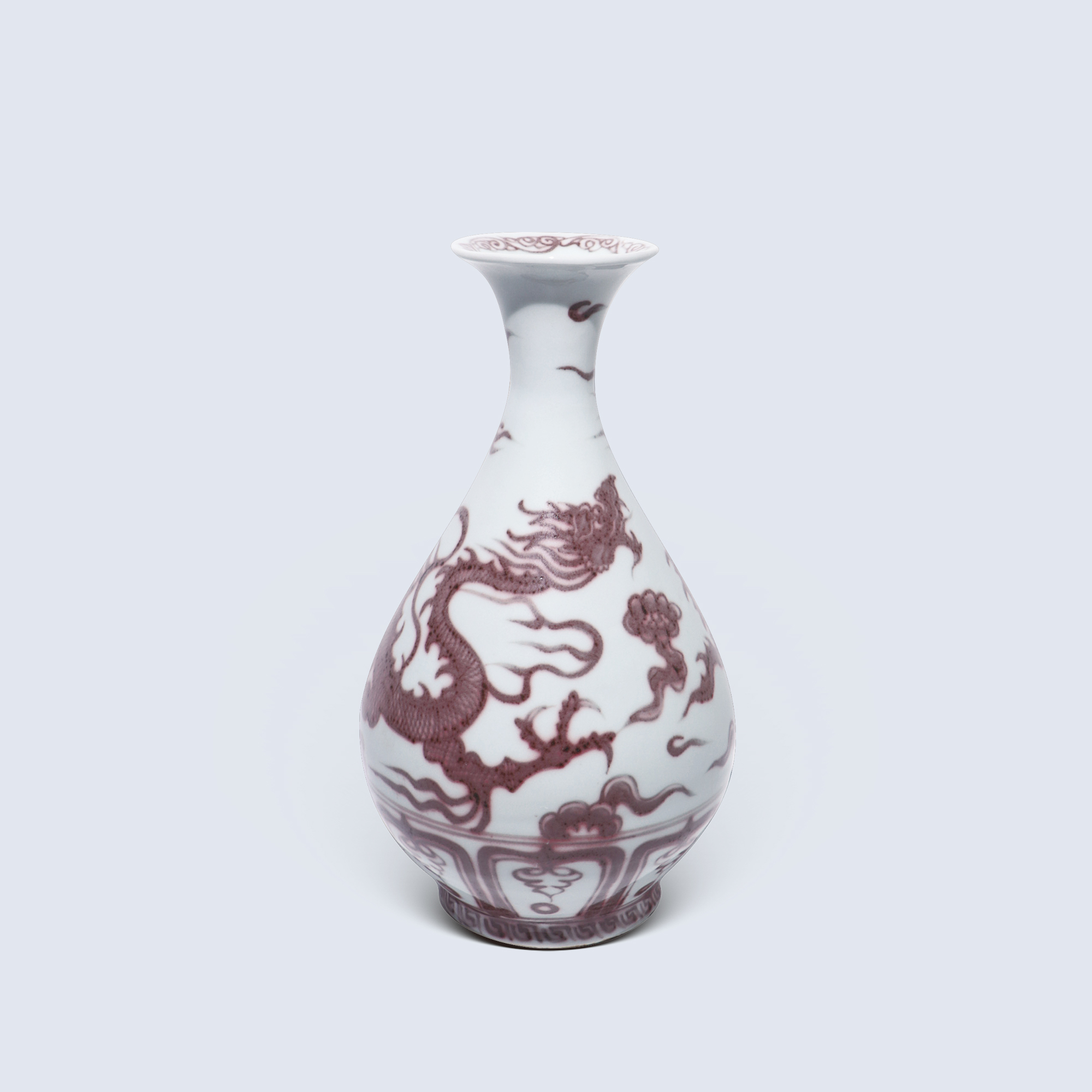 釉裡紅龍紋玉壺春瓶
