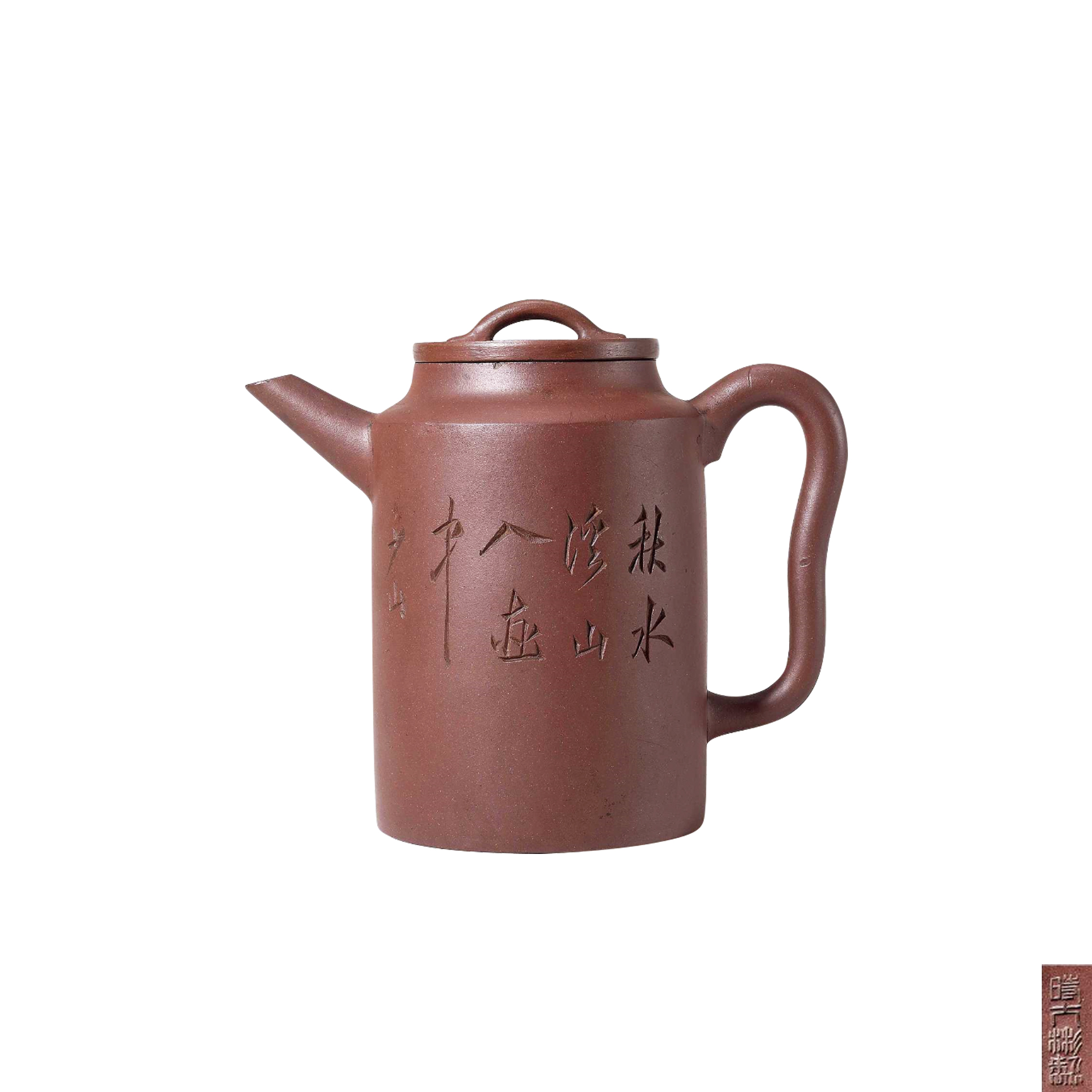 時大彬款紫泥汲直壺