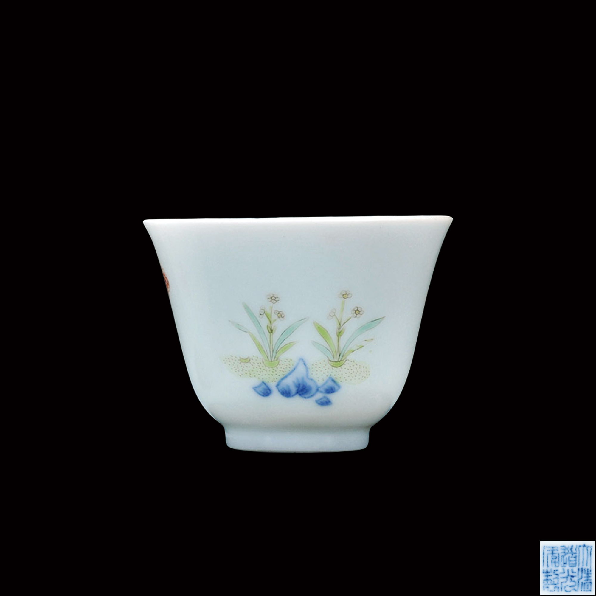青花粉彩花神杯