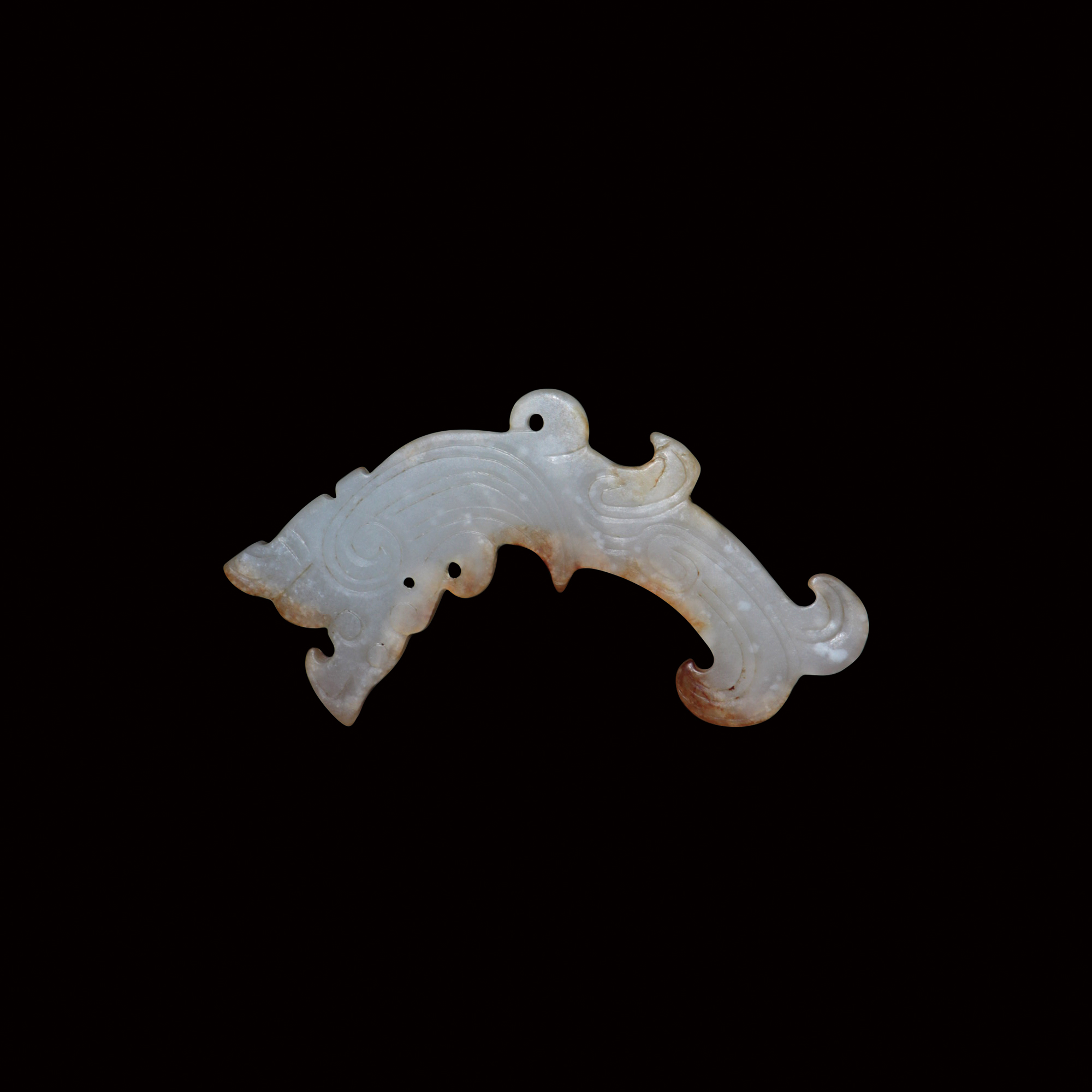 和田白玉嬴魚玉珮