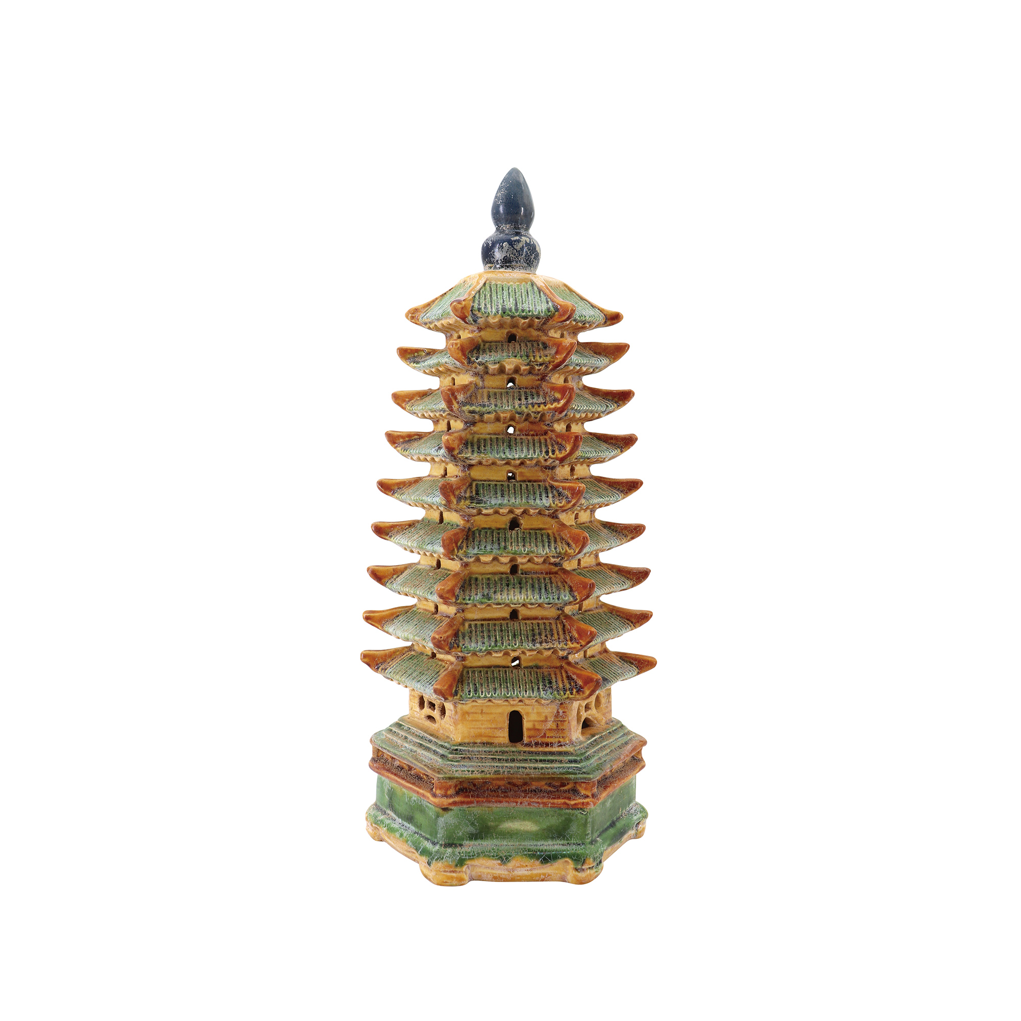 素三彩九級琉璃佛塔