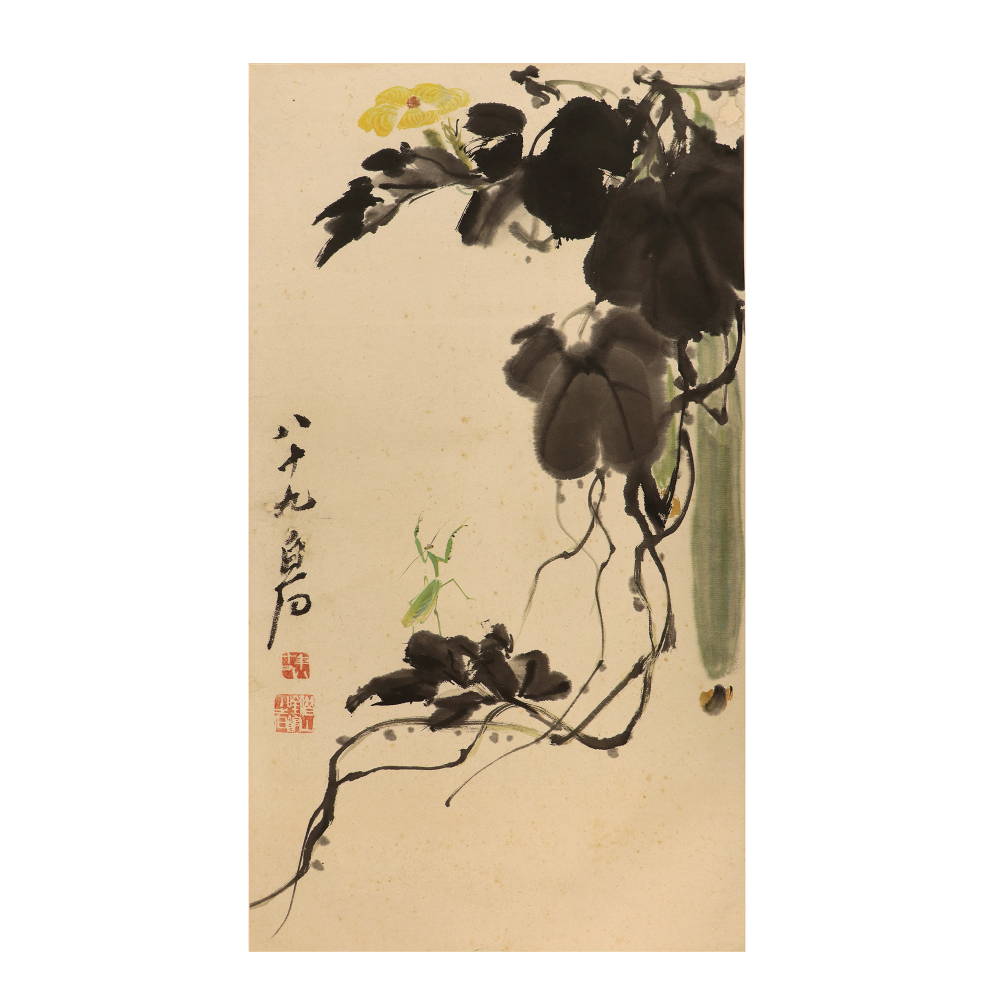 絲瓜螳螂圖