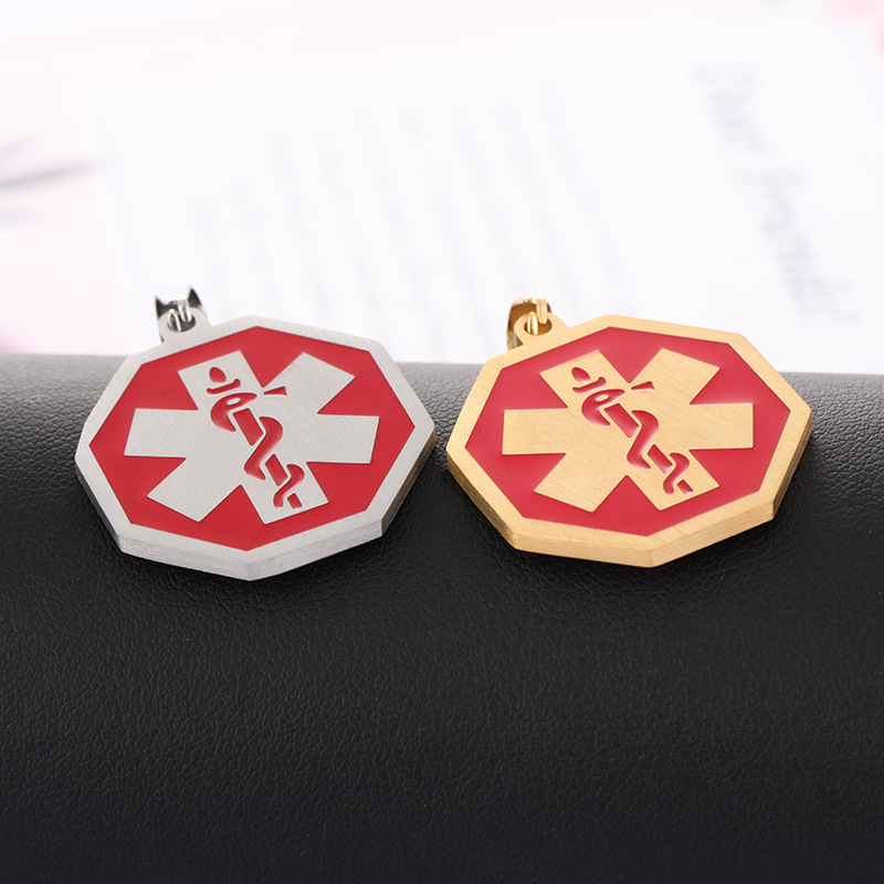 MECYLIFE Hexagon Medical ID Tag Pendant