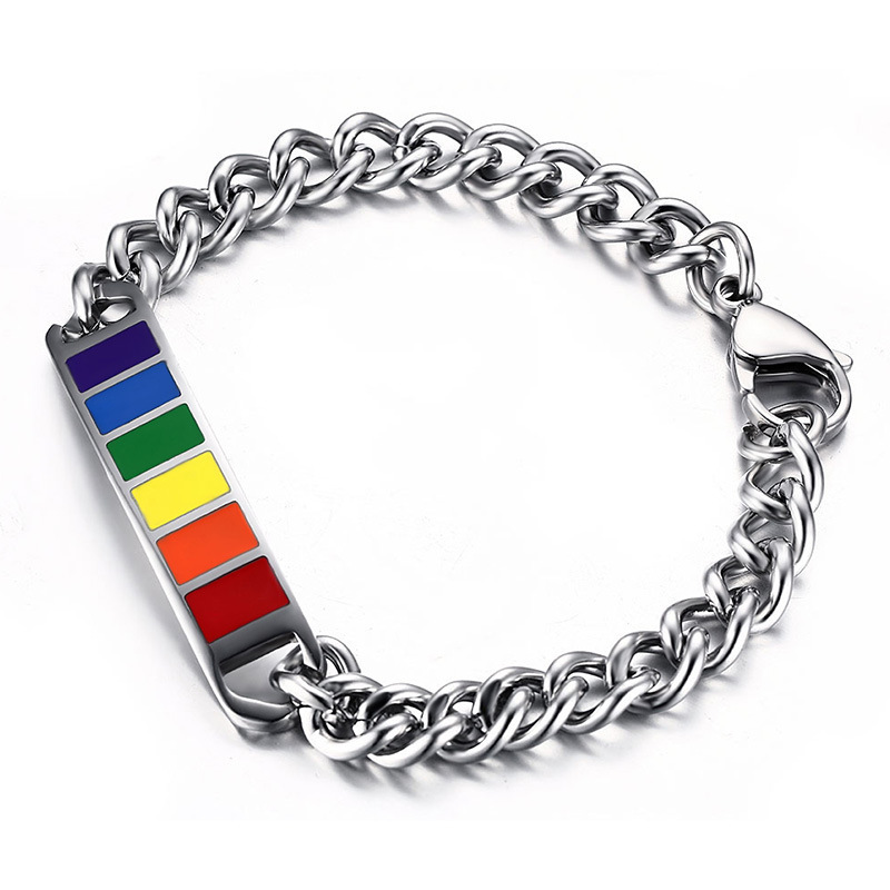 MECYLIFE Rainbow Tag Gay LGTB Bracelet