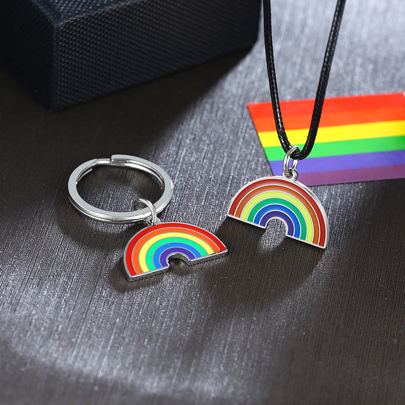 MECYLIFE Rainbow Shape Color GAY Pride Necklace