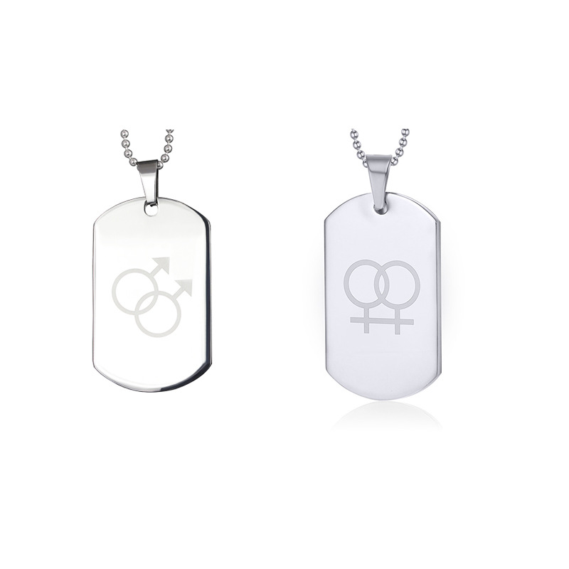 MECYLIFE Laser Engraved Dog Tag LGTB Necklace