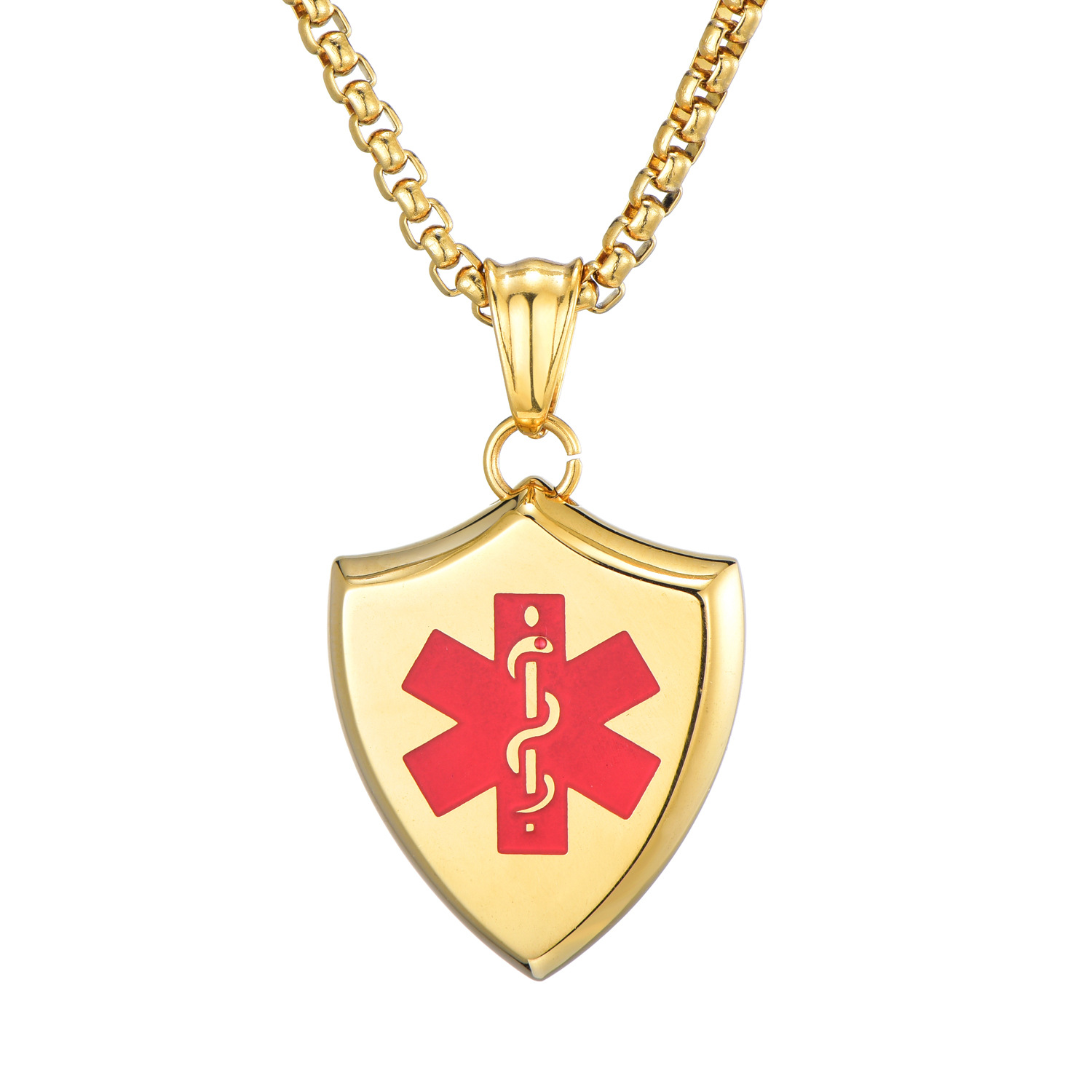 MECYLIFE Medical ID Shield Pendant for MEN