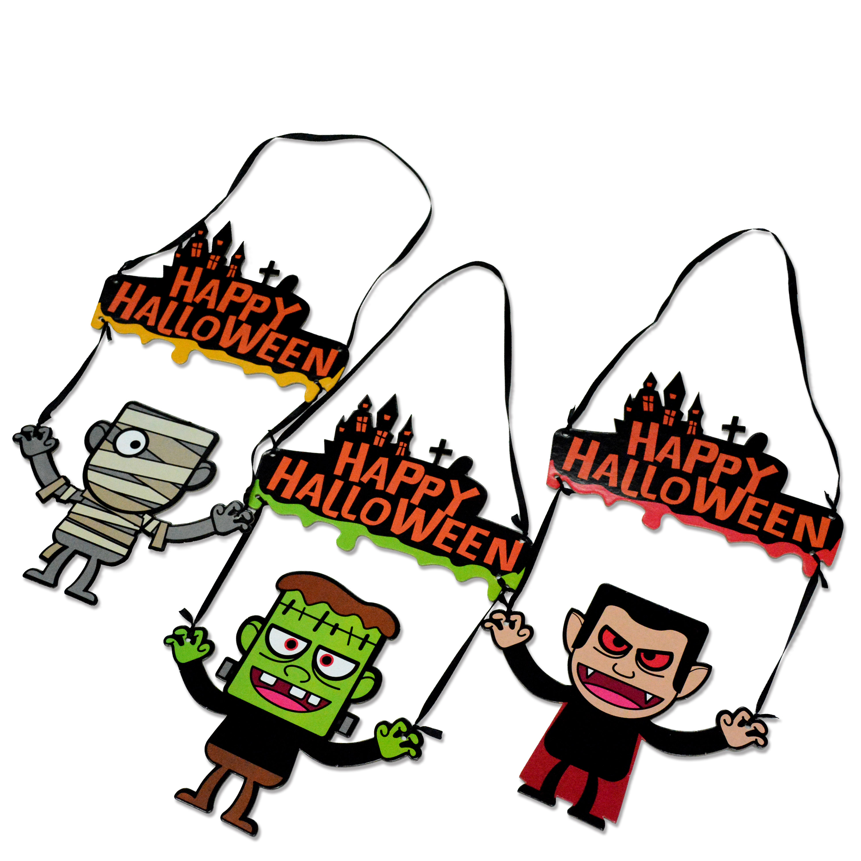 Halloween door handles are decorated