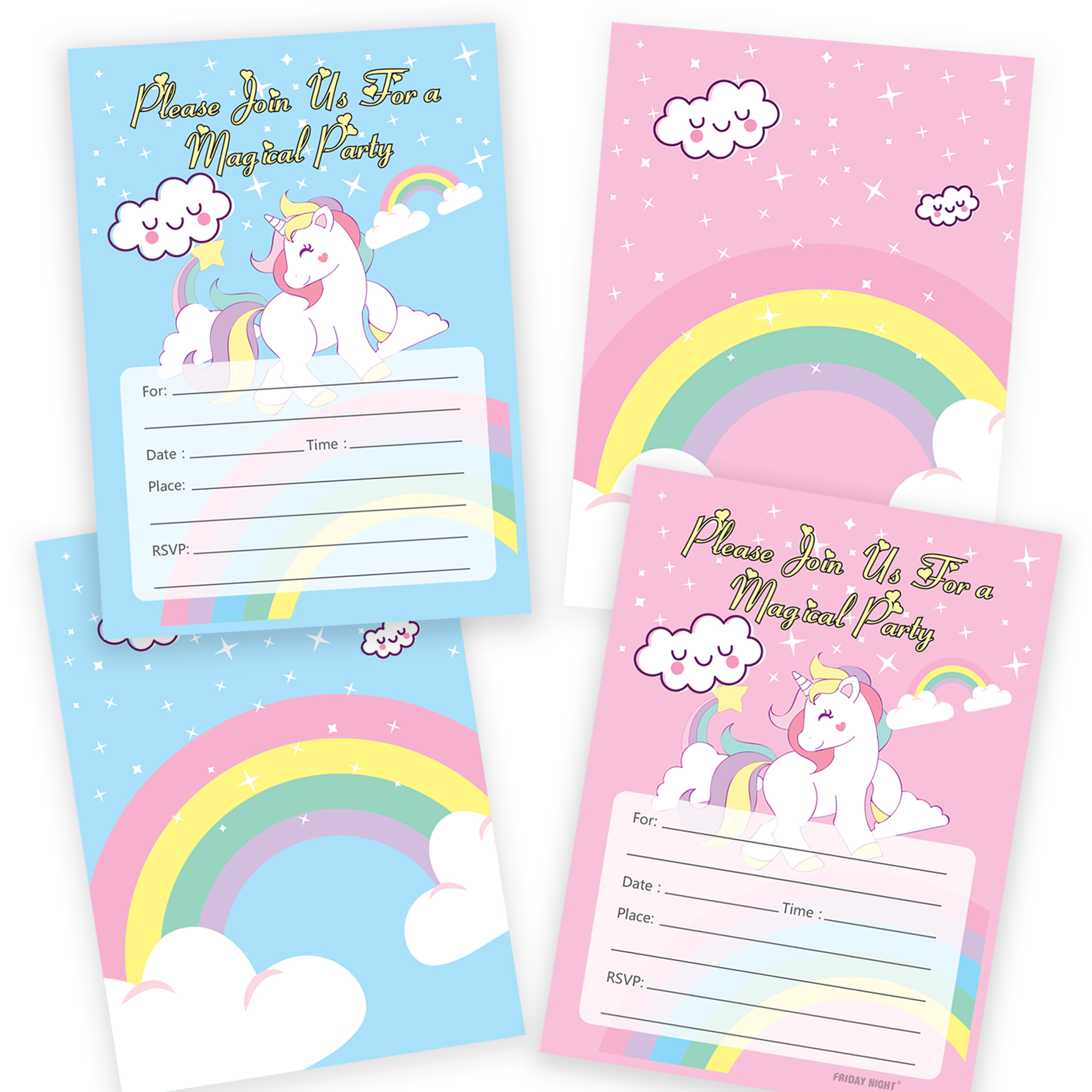 Unicorn invitation CARDS