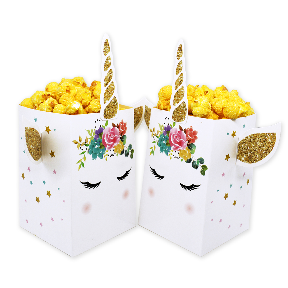 Creative unicorn-themed popcorn box