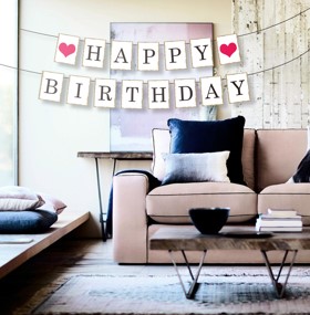 HAPPY BIRTHDAY letter banner