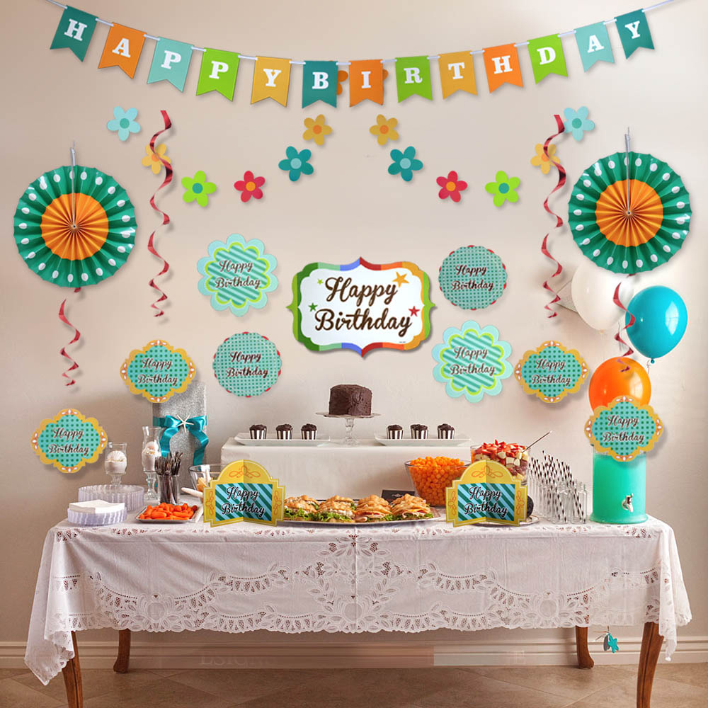 Green birthday party decoration kit