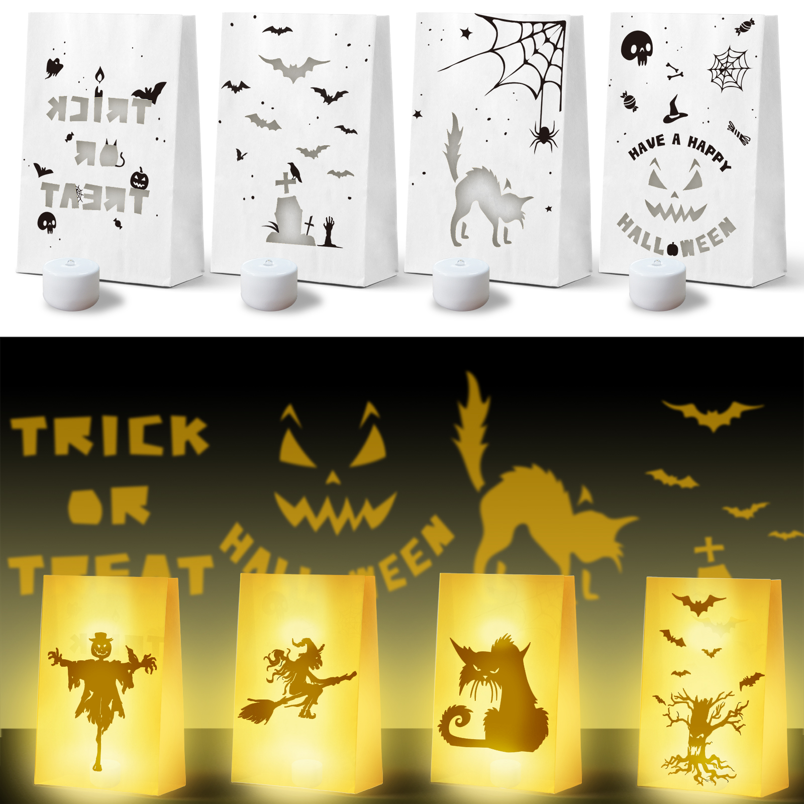 Halloween illuminated paper bag