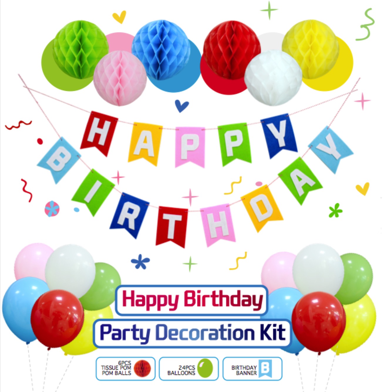 Happy Birthday Banner Decorations Banner Colorful Party