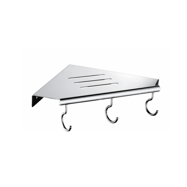 SS corner shelf with hook