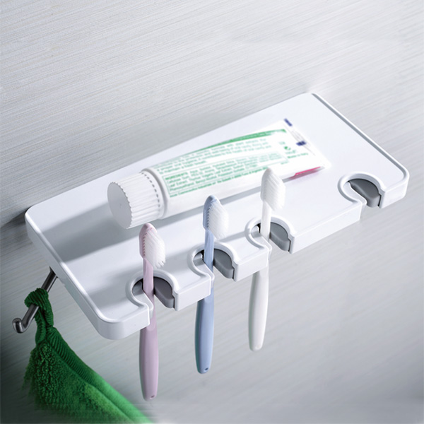Tooth brush holder with hook