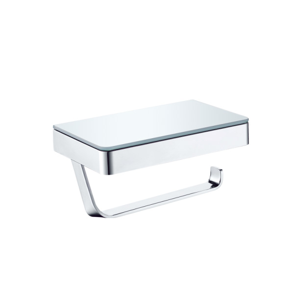 Roll holder with shelf