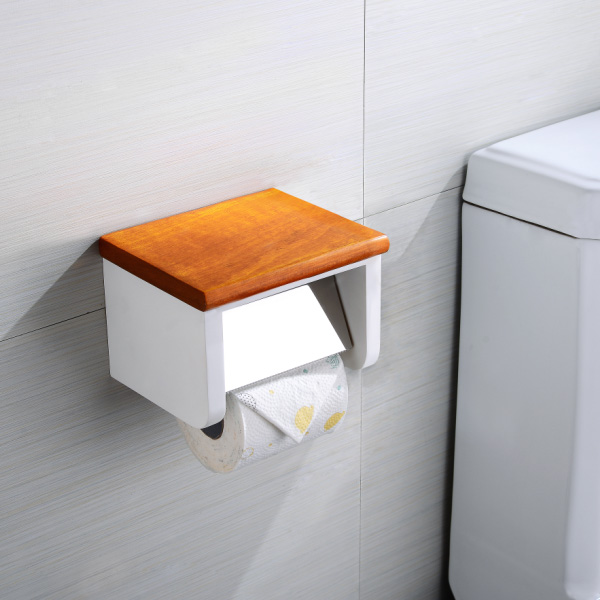 Roll holder with shelf