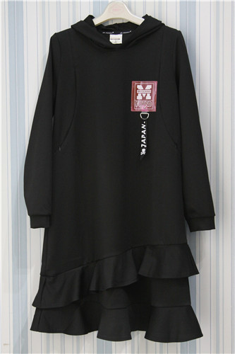 [君心]双层荷叶边连帽裙